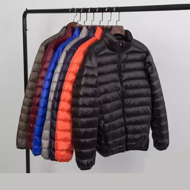 2023 New Brand Autumn Winter Light Down Jacket Men's Fashion Hooded Short Ultra-thin Lightweight Youth Slim Coat Down Jackets