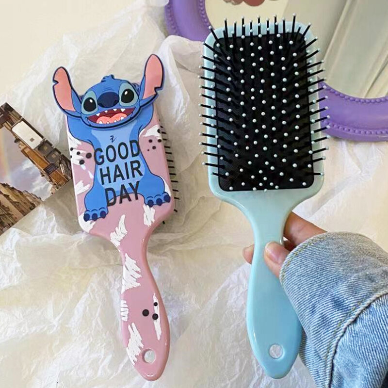 Disney Anime Figures Stitch Air Cushion Massage Combs Anime Cartoon Children Comb Hair Brush Hairdressing Tool Kids Toys Gifts