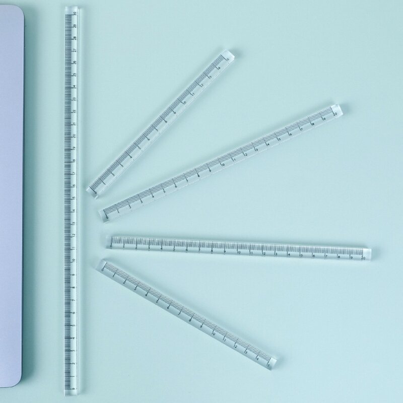 Прозрачная акриловая прямая линейка, пластиковая линейка 0-30 см для студентов, инструмент для математического рисования для