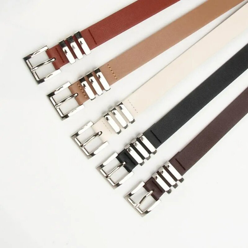 High-quality Women Belt Stylish Women's Square Buckle Belt with Adjustable Length Multi Holes Design for Jeans for Versatile