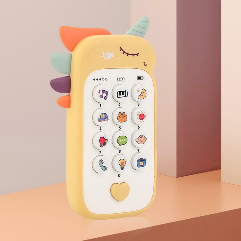 Mainan musik bayi Unicorn, dengan lampu, mainan ponsel bermain untuk 6 bulan + hadiah ulang tahun bayi balita laki-laki perempuan