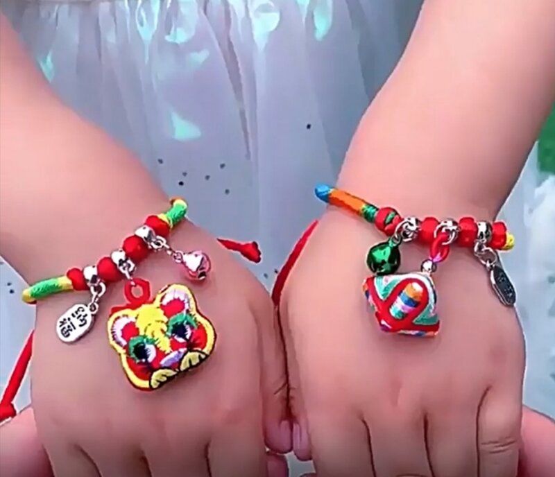 Corda colorida do festival do barco do dragão, marrom mão-tecido, produtos da cor do bracelete