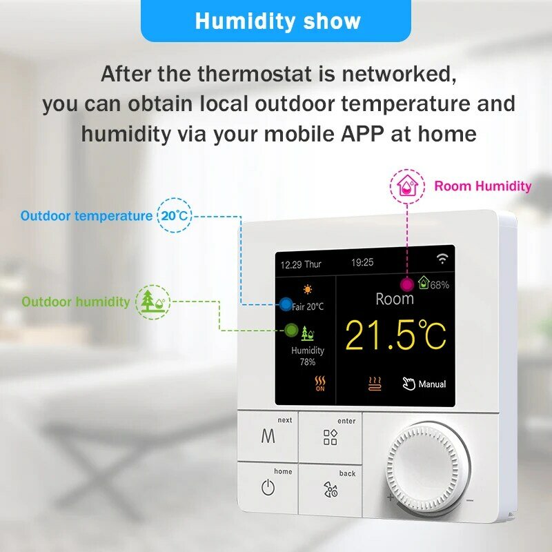 Tuya-Thermostat intelligent WiFi, chauffage au sol électrique, eau, gaz, bomicrophone, température du sol chaud, télécommande, Google Home, Alexa