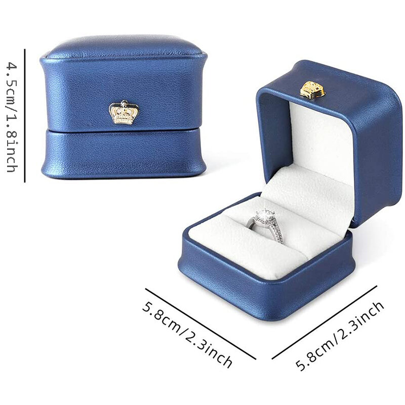 بو الجلود حلقة صندوق للاقتراح الزفاف المشاركة هدية عيد الحب الدائري المنظم مجوهرات تخزين صندوق عرض بالجملة