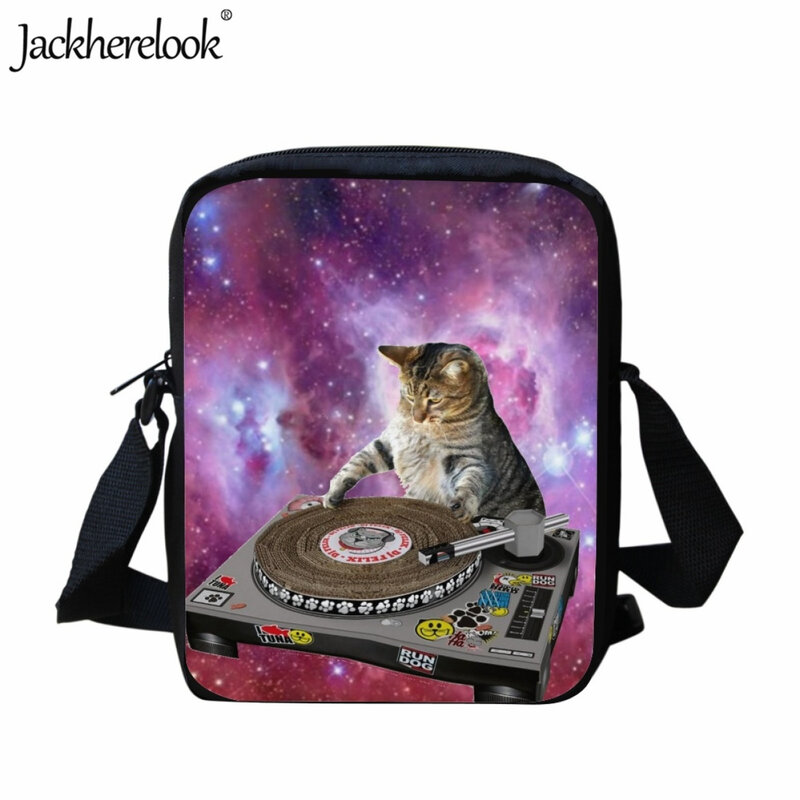 Jackherelook gwiazda zabawna nadruk kota torba Crossbody dla pań codzienna torba na ramię modowych nowych nastoletnich uczniów podróżna torba kurierska