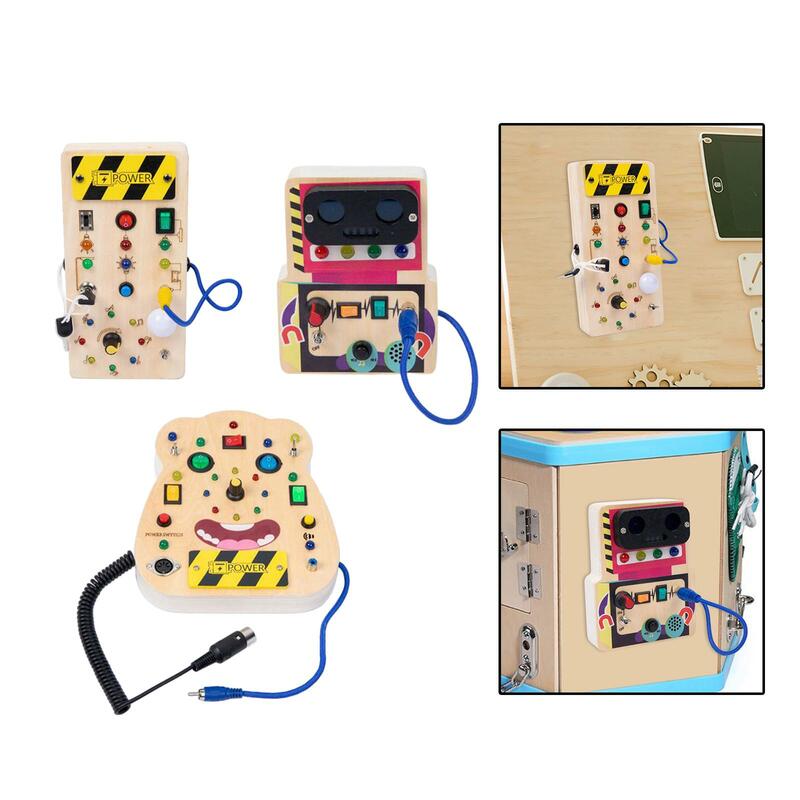 LED Busy Board Kids Toy Activity Sensory Board Lights Switch Busy Board for Toddlers Kids Girls Children Holiday Gift
