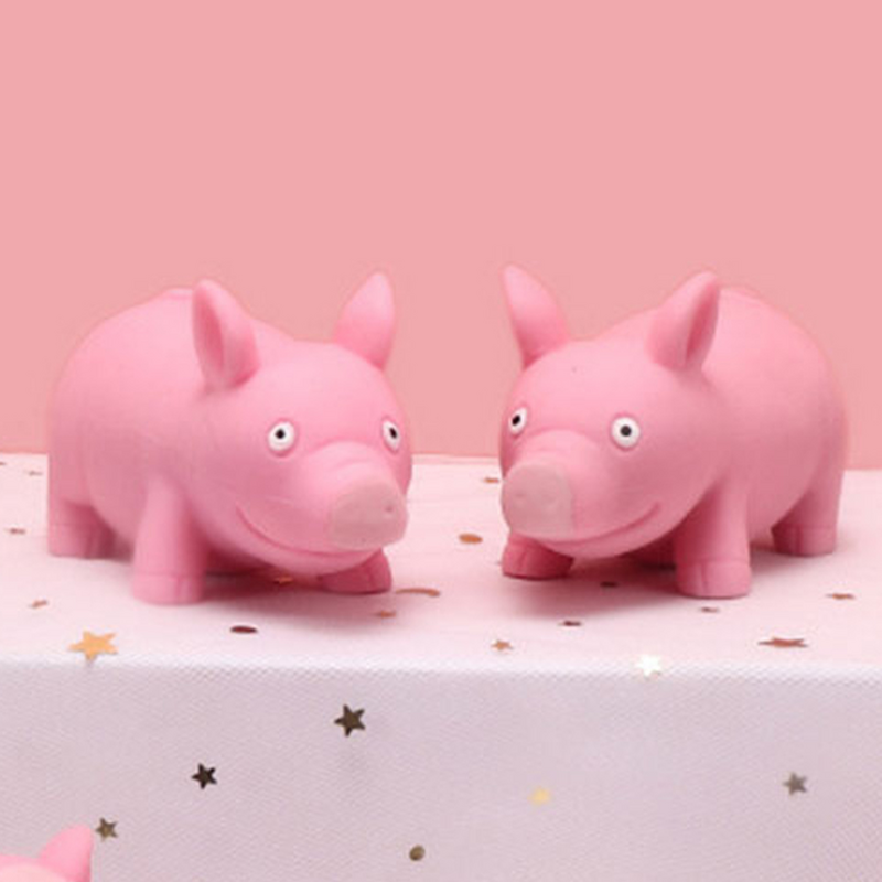 2 buah kompak berbentuk babi lentur kecil ventilasi elastis kelas menggemaskan merah muda yang indah