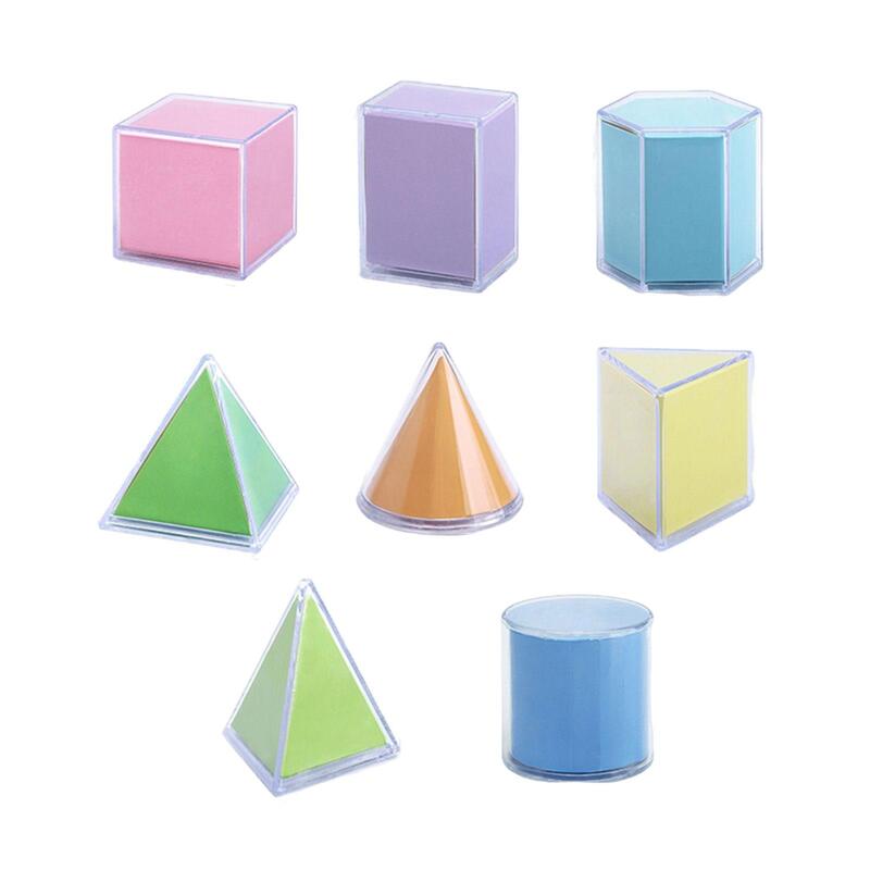 8 sztuk przezroczyste figury geometryczne klocki zabawki Montessori układanie gry zabawki matematyczne zabawka edukacyjna dla dzieci w wieku 2 + dzieci