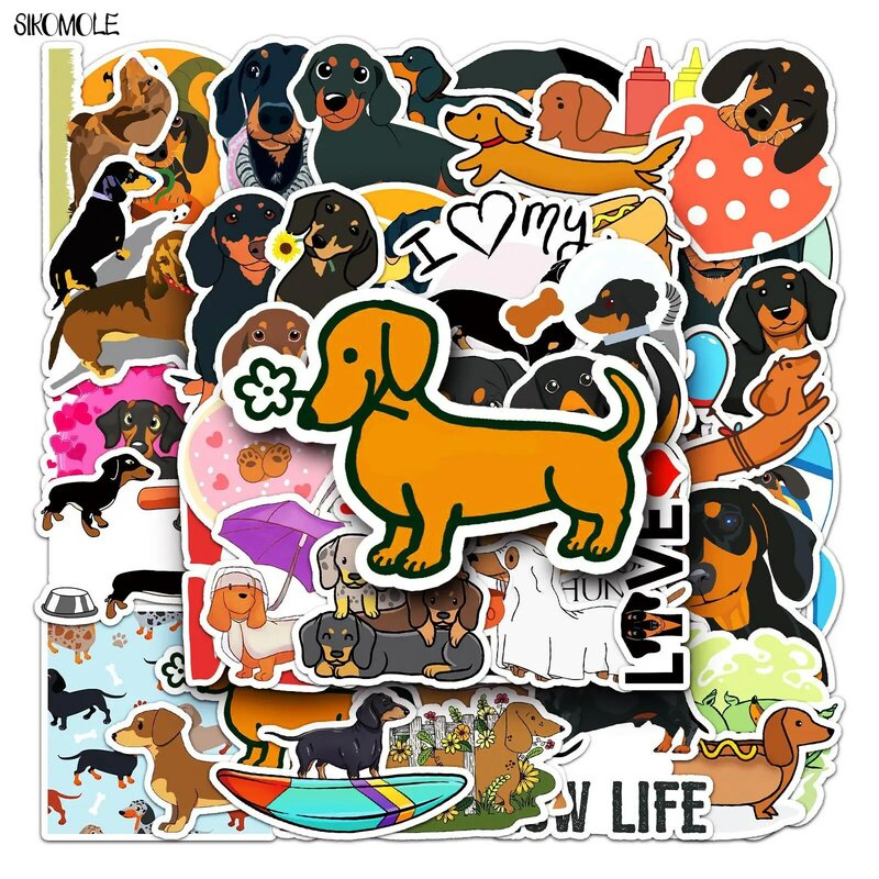 10/30/50PCS Cartoon Die Neue Wurst Hund Graffiti Aufkleber Tiere DIY Kind Spielzeug Skateboard Laptop Motorrad auto Aufkleber Decals F5