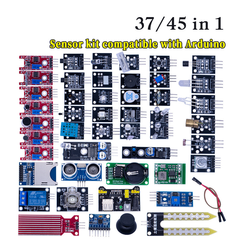 Modul sensor 45 in 1 Starter Kit lebih baik dari 37in1 Sensor kit 37 in 1 sensor Kit UNO R3 MEGA2560 UNTUK arduino