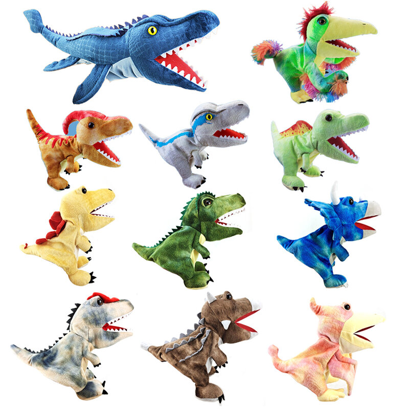 Boneka Tangan Dinosaurus Gaya 11 Baru Mainan Boneka Taman Kanak-kanak Sarung Tangan Pengendali Kinerja