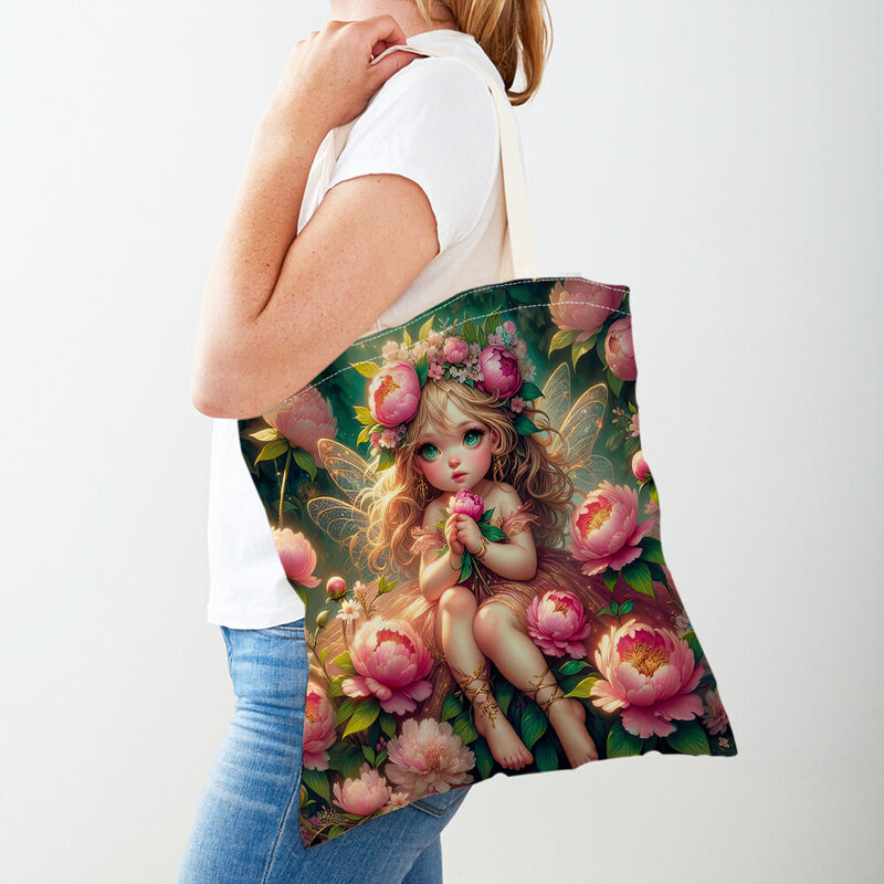 Мультяшный Волшебный мир Streampunk Elves сумка для покупок для женщин многоразовые повседневные холщовые сумки для покупок для девочек Сумка для путешествий