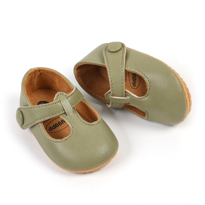 KIDSUN-أحذية مشي غير رسمية لطفلة ، جلد صناعي ، نعل مطاطي مضاد للانزلاق ، أحذية للأطفال الرضع ، مشوا لأول مرة ، جديد