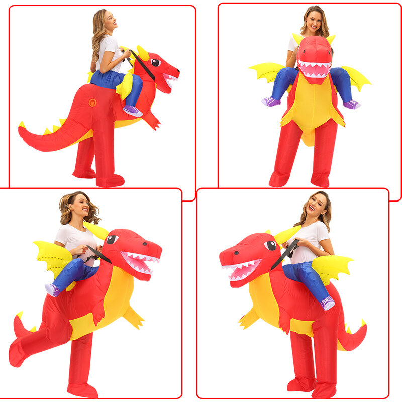 Disfraz de pterosauro inflable para niños y adultos, traje de dinosaurio para Halloween, mascota de Purim, t-rex, Disfraz de fiesta