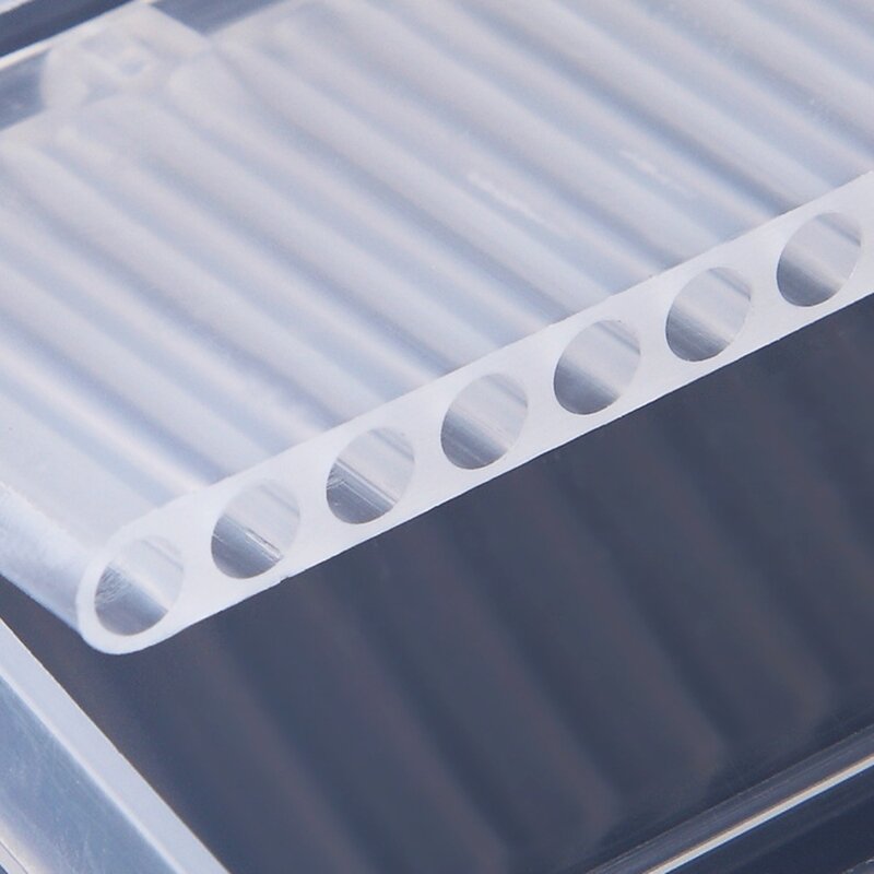 Caja almacenamiento cuadrada con 20 ranuras, accesorio contenedor brocas para uñas plástico vacío