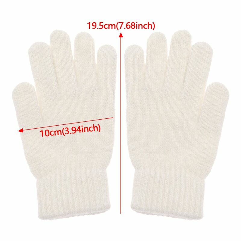 Women Men Outdoor Cashmere Mittens Warm Thick Full Finger Gloves Winter Gloves