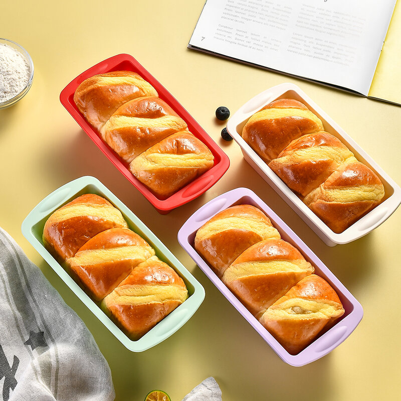 2Pcs Loaf Pan Bread Toast Reusable Silicone Mold Baking Pastry Tools for Making Cookies Chololcate Kitchen Cooking Tools