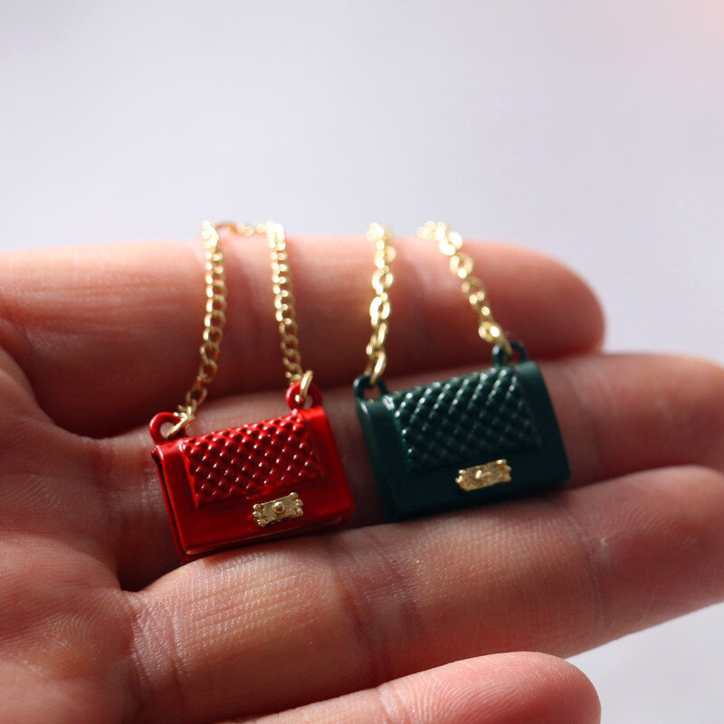 Dollhouse miniaturowe torba metalowa akcesoria mody udekoruj klimatyczna dekoracja