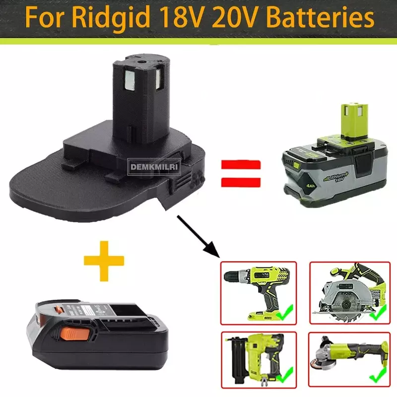 For Ridgid 18V AEG Lithium Battery Adapter to for Ryobi ONE+ 18V Cordless Tools Accessories(Not include tools and battery)