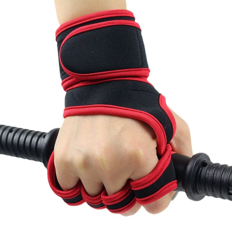 Wrist Support Half Finger Fitness Gloves Men Women Weightlifting Antislip Barbell Training Wrist Protection Cycling Gloves