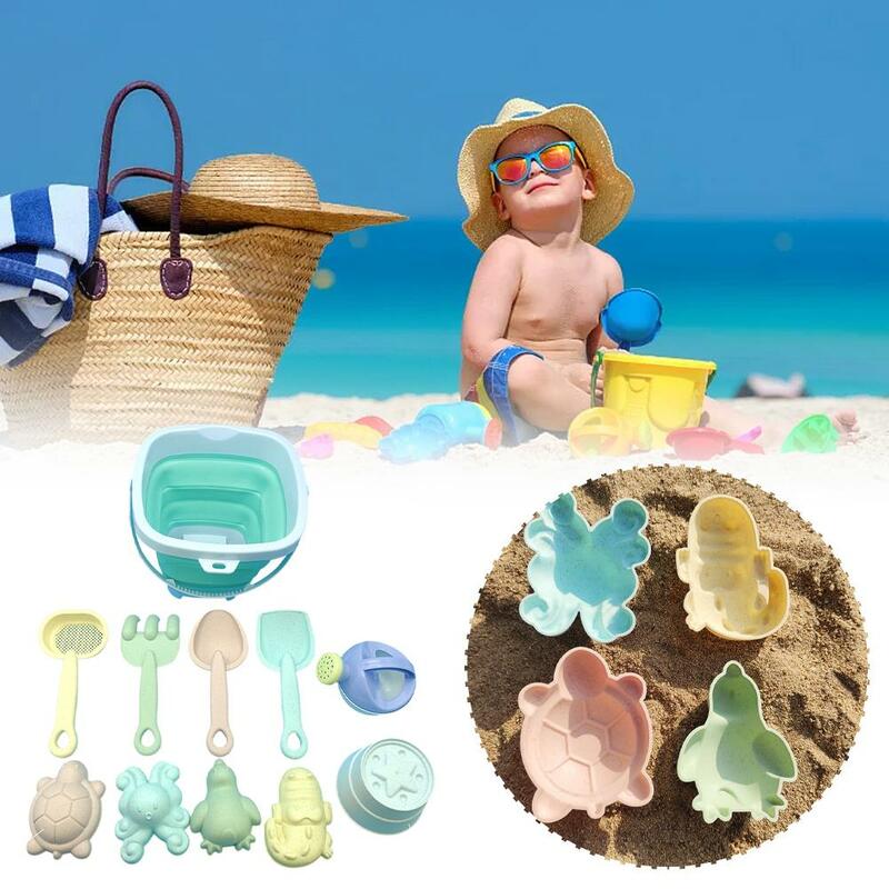 Brinquedos infantis de praia de silicone, jogos de verão, brinquedos de balde de areia, pá, diversão ao ar livre, sandbox de água, presentes para crianças