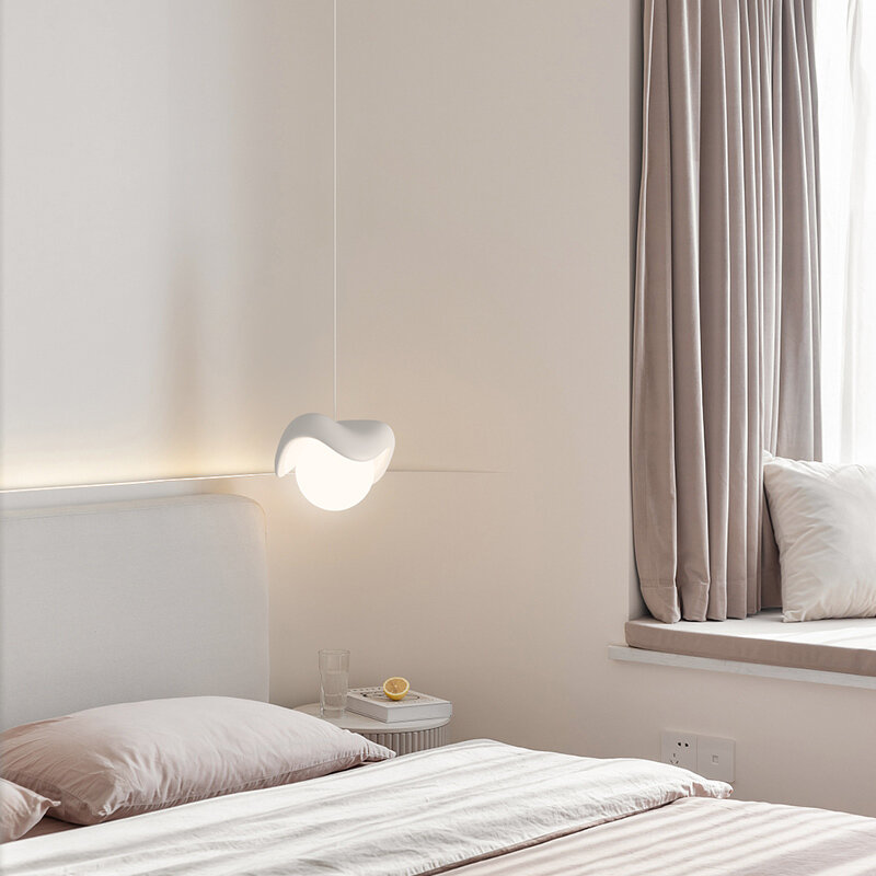 Светодиодная Подвесная лампа в скандинавском стиле используется для спальни, фойе, кухни, белого, черного, красного, желтого, зеленого цветов, декоративная лампа с регулируемой яркостью и дистанционным управлением
