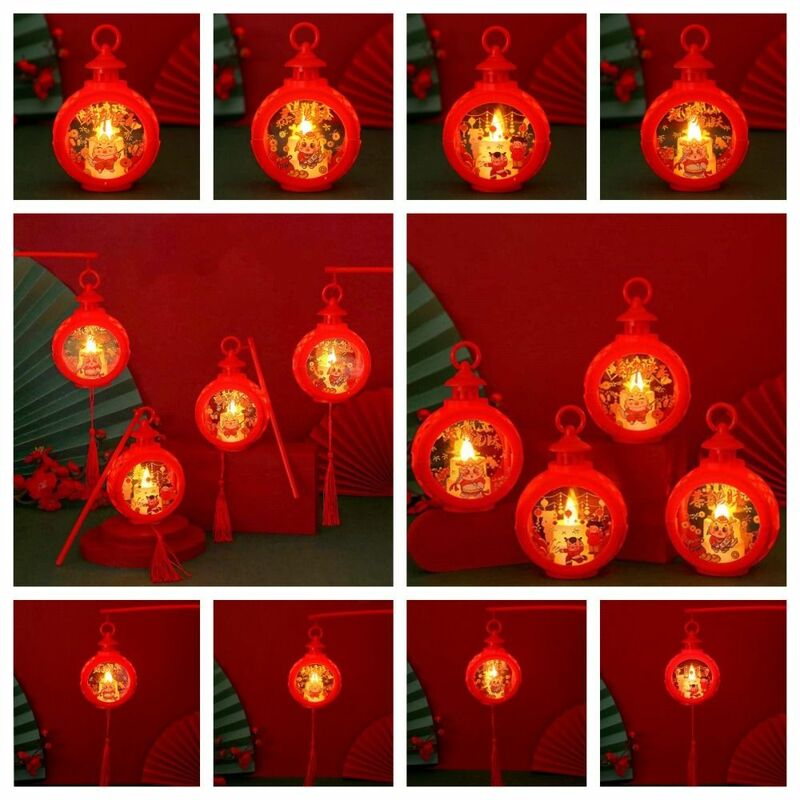 Świecąca wiosenna latarnia wiatrowa wiszące LED nowy rok lampa dekoracja stołu chiński okrągły nowy rok przenośna latarnia