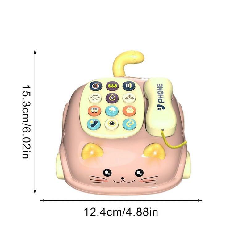 Maluch muzyczny telefon zabawka Mini kreskówka telefon maszyna do uczenia ze światłami dźwięk Montessori wczesny zabawka edukacyjna prezent