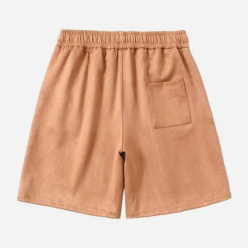 Pantalones cortos de cintura elástica con cordón para hombre, Shorts atléticos de verano con bolsillos de cintura elástica para correr, pierna ancha, sólido