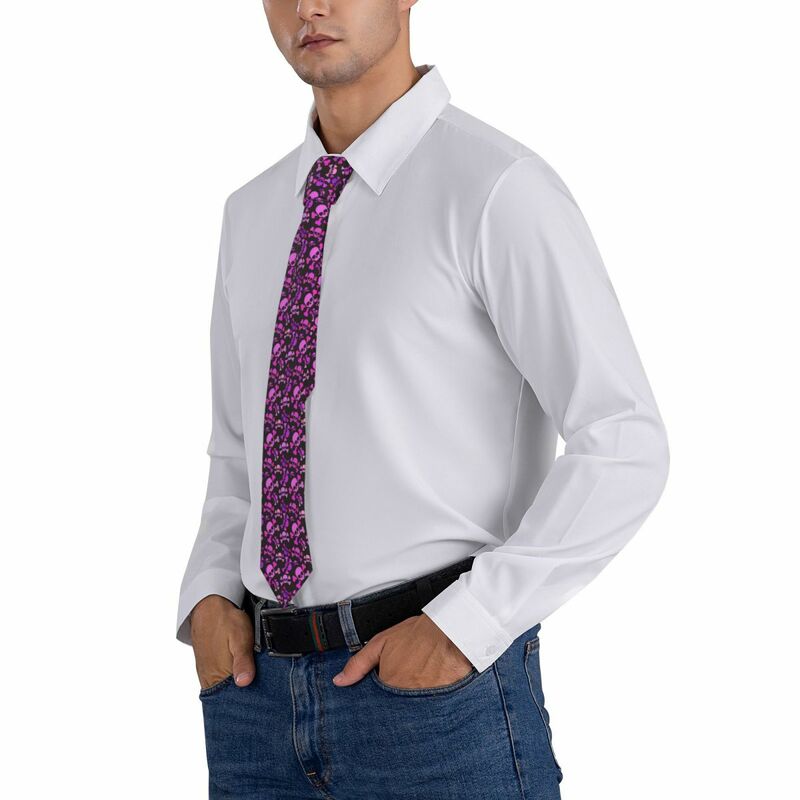 Pink tengkorak dasi mode kartun elegan dasi leher untuk pria wanita pesta pernikahan kualitas dasi kerah aksesoris dasi grafis