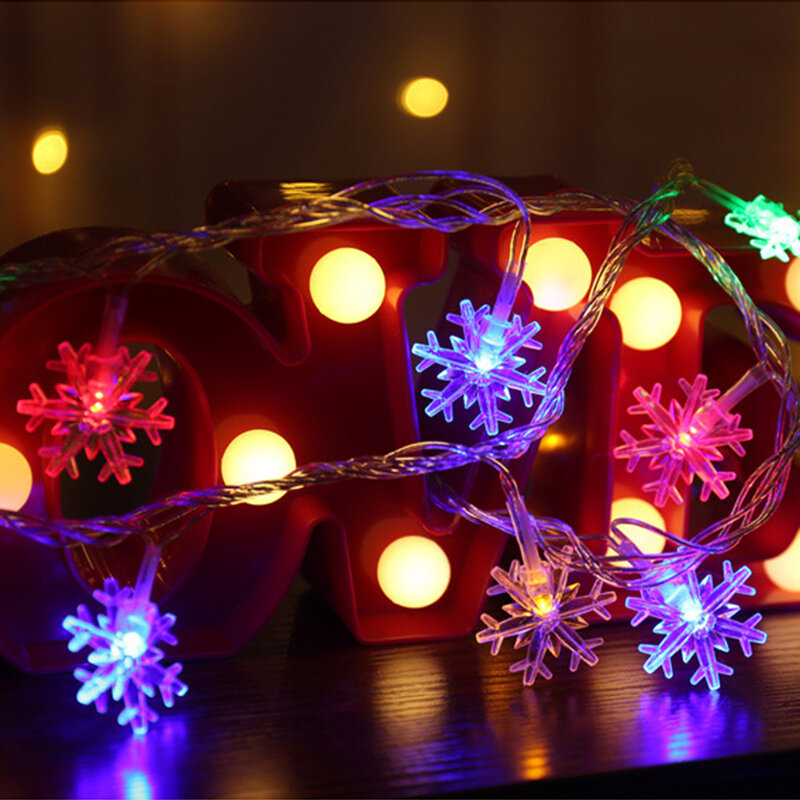 USB 배터리 전원 LED 스트링 라이트, 따뜻한 흰색, 여러 가지 빛깔의 눈 요정 램프, 화환 조명, 크리스마스 웨딩 파티 장식