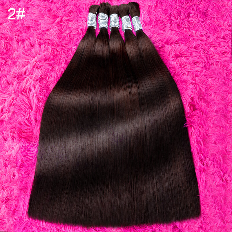 100% rambut manusia asli mesin rambut jumlah besar buatan Virgin Remy rambut lurus massal 18-30 inci 100g ekstensi rambut pirang alami tanpa sambungan
