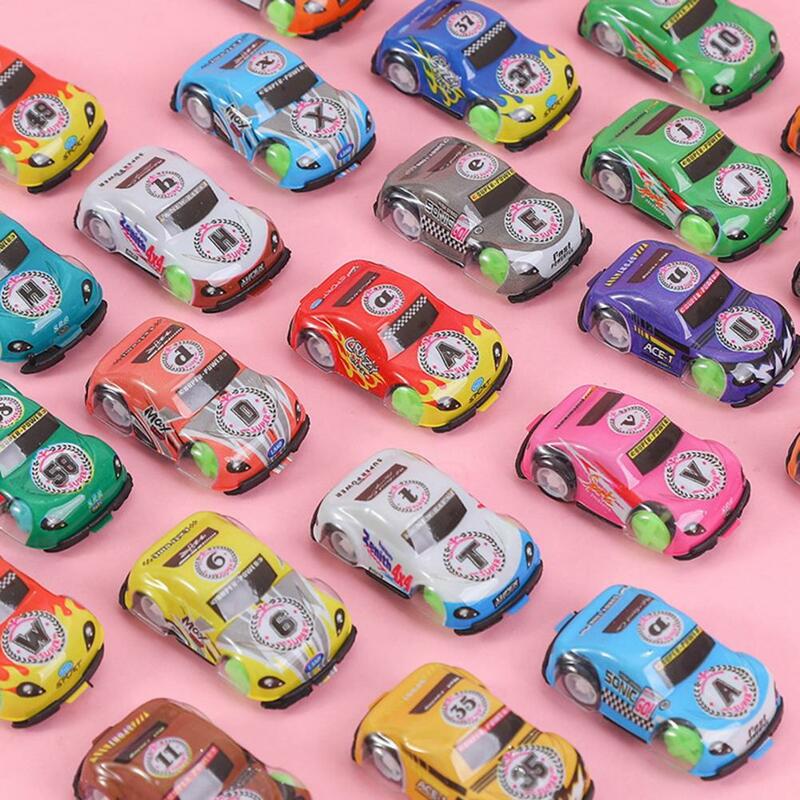 Lunga durata Set di 5 giocattoli per auto da tirare indietro per cartoni animati per bambini bomboniere modello stampato inerzia macchinine Anti-caduta