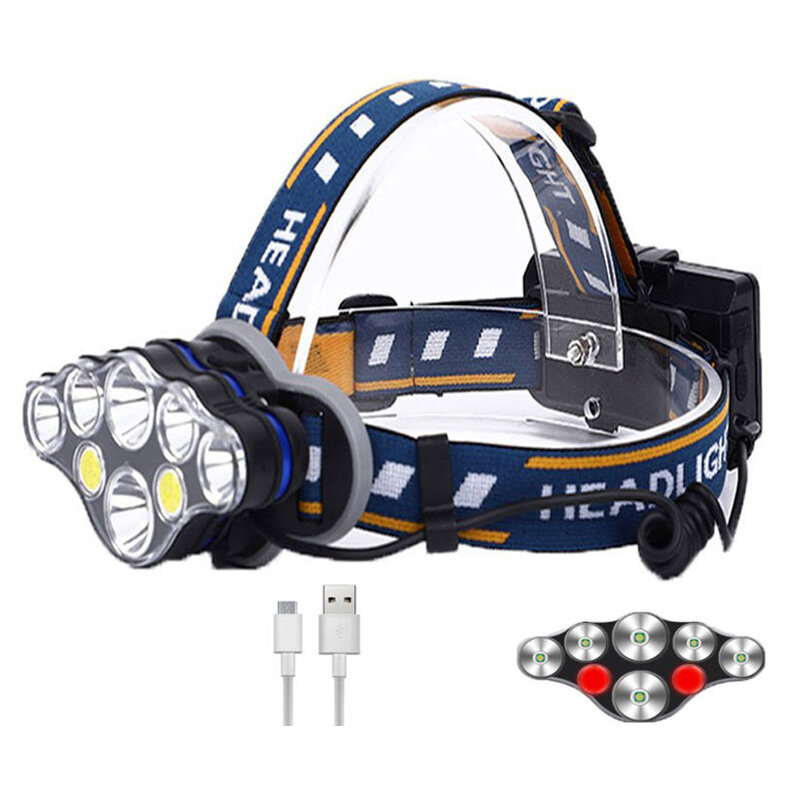 若者向けの高出力USB経由の充電式LEDライト,強力なヘッドランプ,超高輝度,屋外釣りに最適