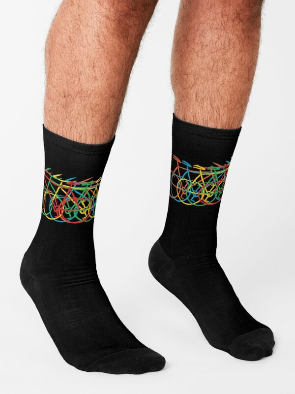 Just Bike-calcetines tobilleros coloridos para hombre y mujer, calcetín divertido, regalo divertido