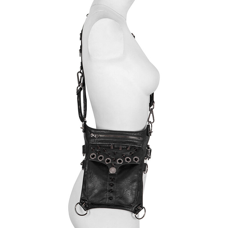 New Steampunk Retro Motorcycle Bag Pu Leisure Waist Bag Outdoor Cycling Single Shoulder Messenger Bag Female Fanny Pack Belt Bag