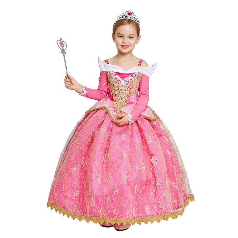 Disfraz de princesa iluminada para niñas, vestido de Navidad de Bella Durmiente, disfraz LED de Halloween para adolescentes y niños pequeños, blanco