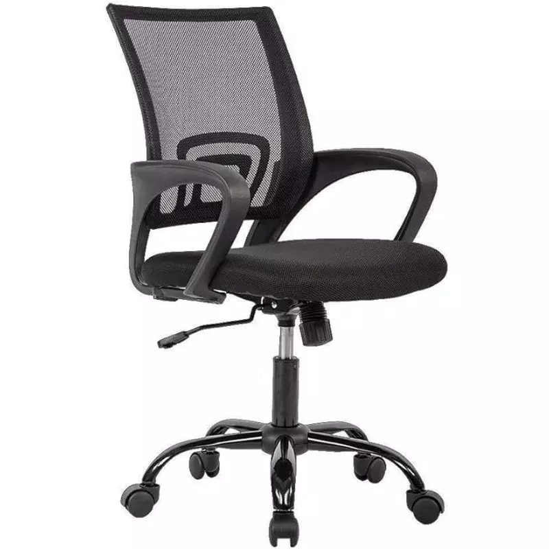 BestOffice-Cadeira de Mesa Executiva com Apoio de Braço e Lombar, Ergonomicamente Feita, Malha e Espuma, Preto