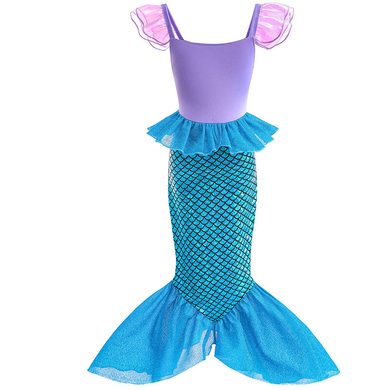 3-10Y Children Dress Mermaid Birthday Party Dress Girl Mermaid Costume Carnival Anime Cosplay Outfits Kid Fantasy Disguise Dress