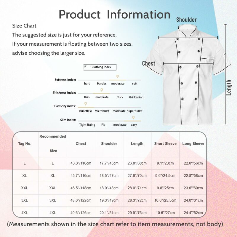 Mens Womens Stand Collar Chef Jacket Short Sleeve Long Sleeve Shirts for Hotel Restaurant Kitchen Bakery Button Cooking Uniform