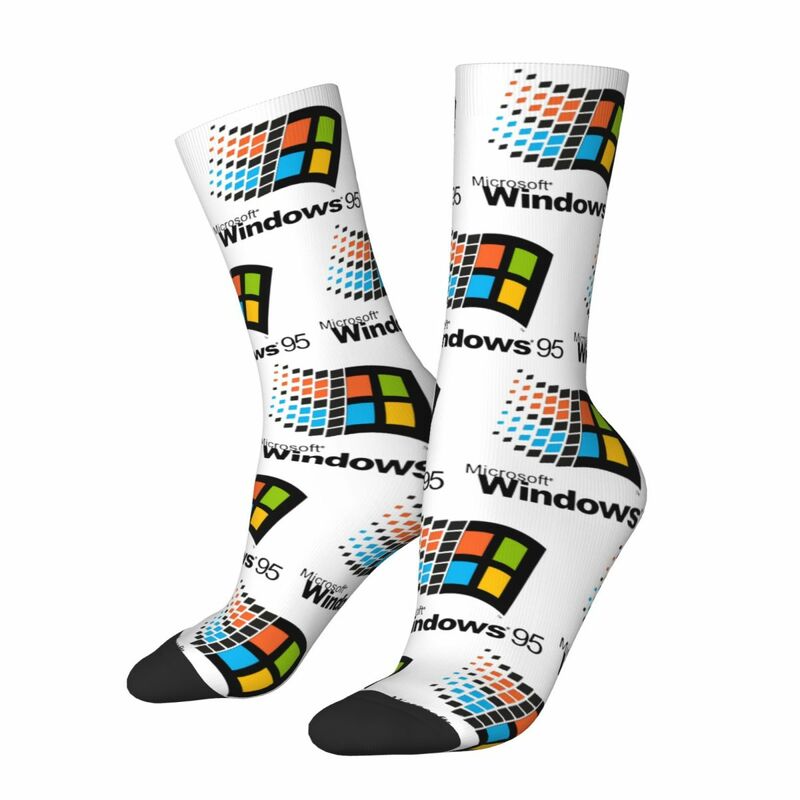 Chaussettes d'équipage Windows 95 pour hommes, accessoires de vapoteur, respirantes, cadeaux pour meilleur ami, printemps, automne et hiver