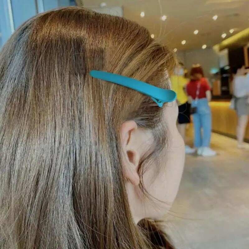 Klip rambut bebek Matte, klip rambut plastik sederhana, alat penata rambut klem Perawatan Rambut DIY plastik