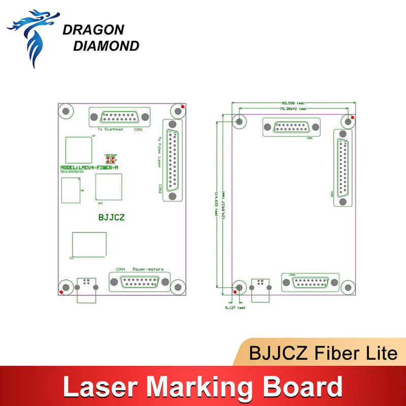 Fibra Laser Marcação Machine Controller, cartão original, BJJCZ-FIBER-LITE, 1064nm, IPG Raycus MAX