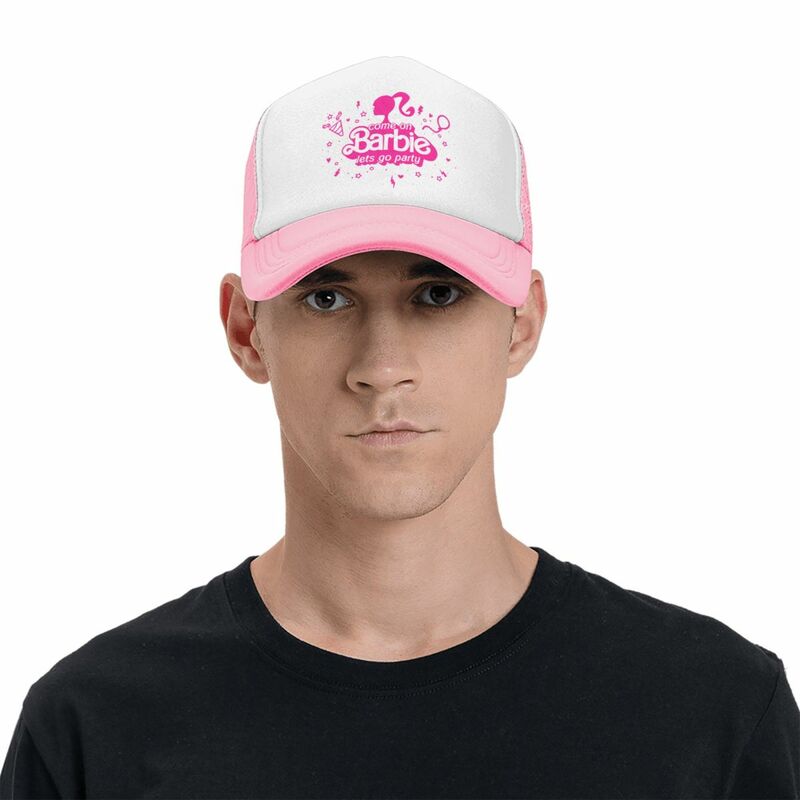 Niestandardowa klasyczna Unisex Barbie czapka typu Trucker regulowana czapka z daszkiem dla dorosłych dla mężczyzn kobiet ochrona przed słońcem