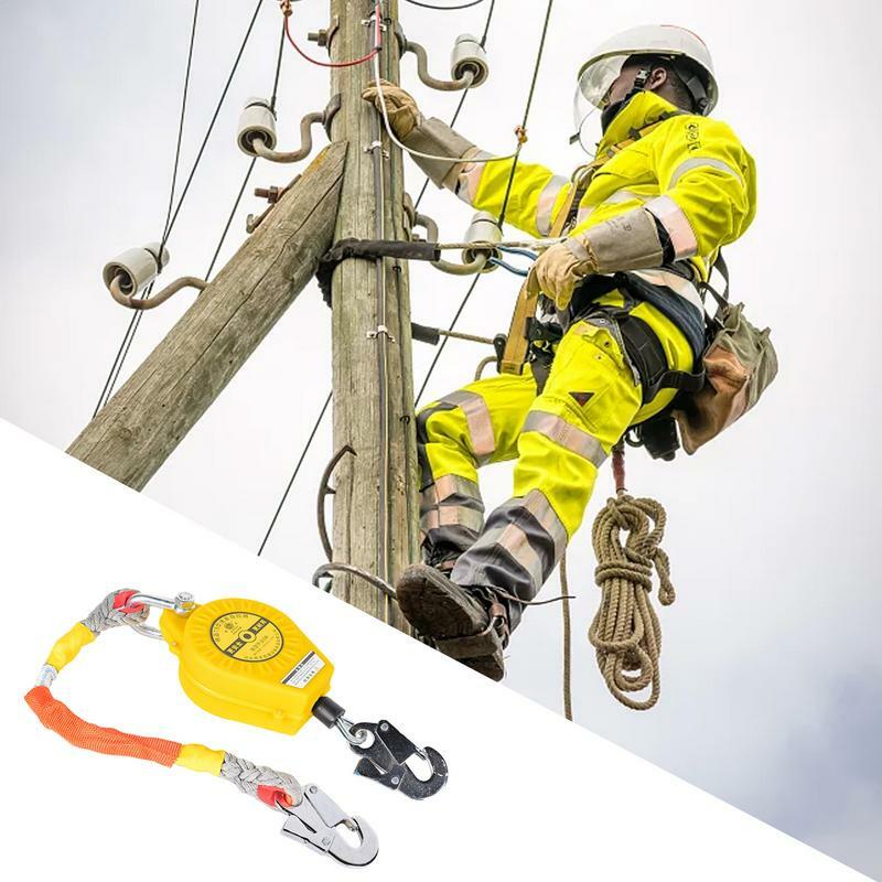 Fall Protection Rope 330.7 LBS 150 Kg Retractable Lifeline Fall Arrest System Anti-Rotation Steel Wire Rope Quick-Action Braking