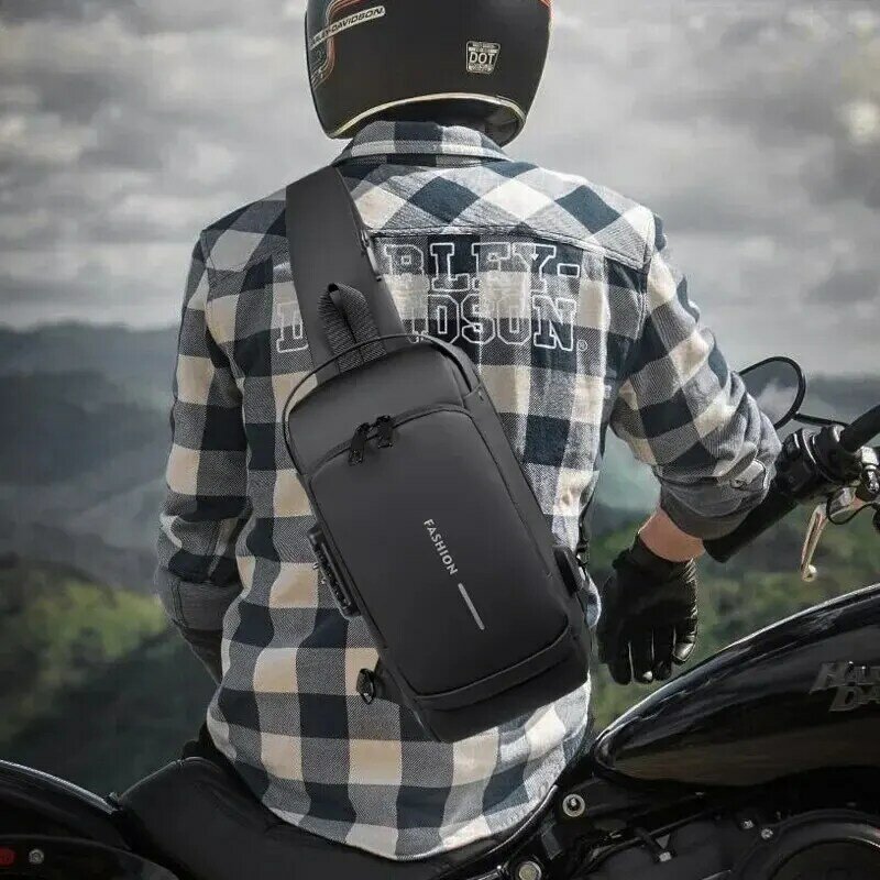 New Brand Designer Men Crossbody Bag PU Leather Classic Anti-Theft Shoulder Bag Chest Bag Multifunctional for Men