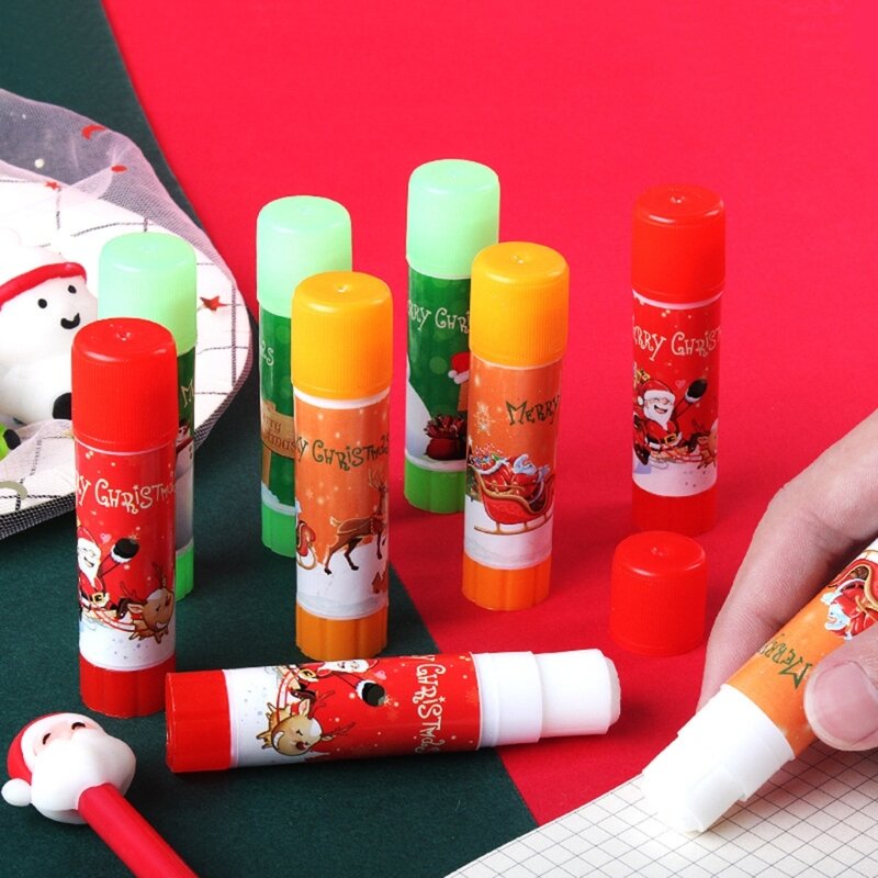 Colle natalizie Stick Colla solida per scuola Adesivo Asciugatura rapida Facile da trasportare per realizzare biglietti