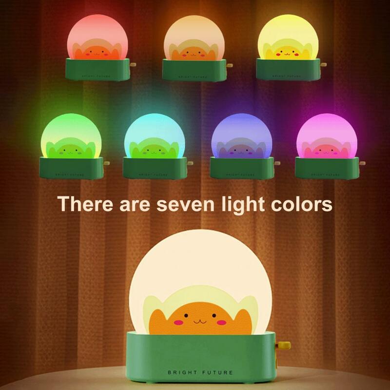 Lámpara de noche para guardería de bebé, iluminación con modo cambiante de 7 colores RGB, atenuación continua, tostadora, decoración de escritorio