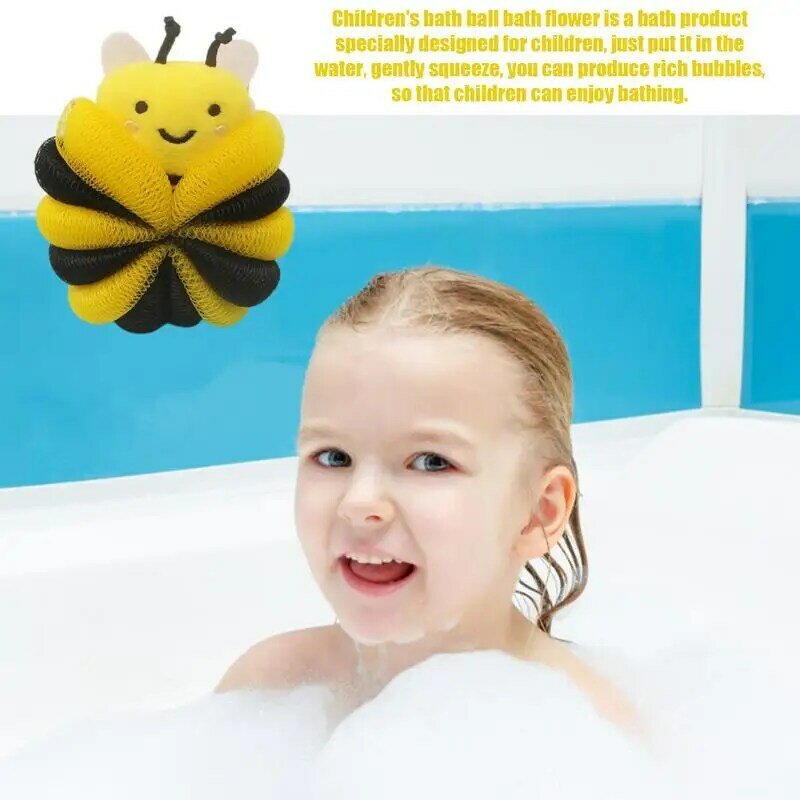 Bolas de esponja de ducha, esponja de baño, depurador de limpieza corporal, esponja de ducha de baño, forma de abeja, esponja de ducha suave, Bola de baño de lavado