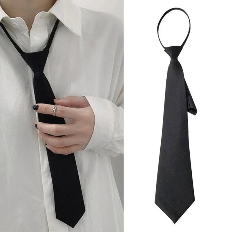 Children Elastic Tie Necktie School Boys Skinny Tie Uniform Ties Long JK Uniform Tie Solid Color Basic Small Necktie  Dropship